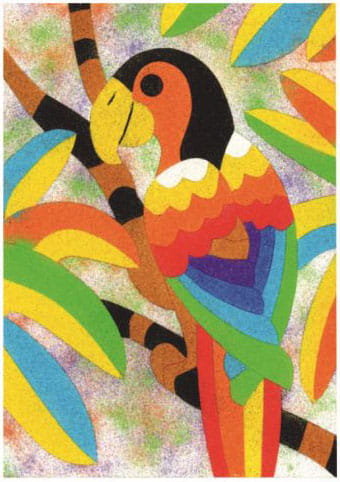 Piaskowe Obrazki Kolorowanki Zabawki Kreatywne Dla Chłopców I Dziewczynek - 8 - Papuga Piaskowe Obrazki