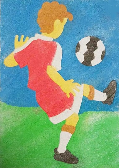 Piaskowe Obrazki Malowanki Kolorowanki  Zabawki Kreatywne Dla Chłopców I Dziewczynek - 27 - Piłkarz Piaskowe Obrazki