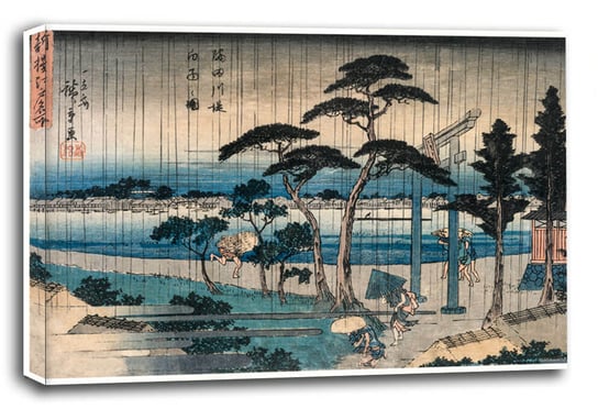 Picture of Light Rain on the Embankment of the Sumida River, Hiroshige  - obraz na płótnie 80x60 cm Inny producent