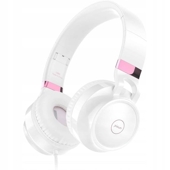 Picun C60-Whgld Słuchawki Przewodowe Biało-Różowe Picun