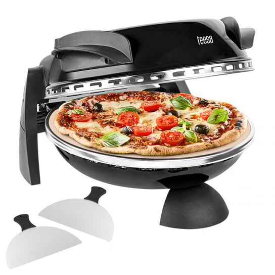 Piec do pizzy Teesa 400°C 1200W kamień okienko 2 łopatki Teesa
