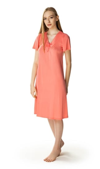Piękna damska koszula nocna Consuela : Kolor - Koralowy, Rozmiar - 44 Mewa Lingerie