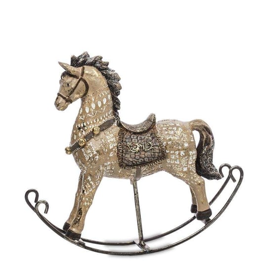 Piękna Figurka Koń Na Biegunach Brązowy Art-Pol