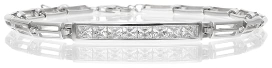 Piękna srebrna bransoleta z cyrkoniami 21 cm 925 Rosanto