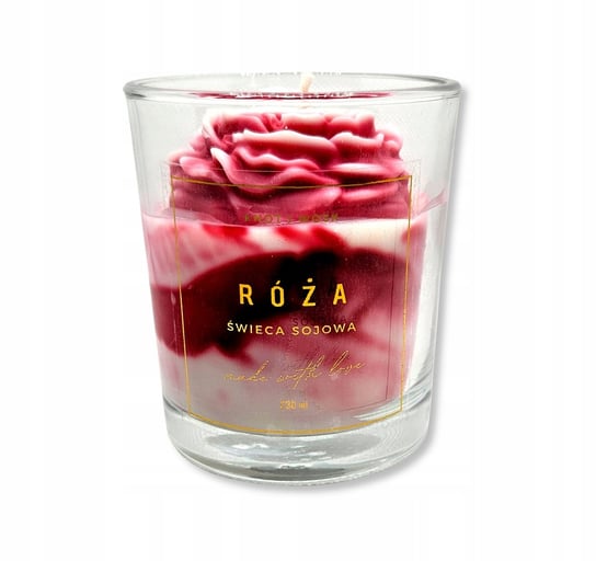 Piękna Świeca naturalna sojowa ozdobna ręcznie wykonana zapach Róża prezent Inna marka