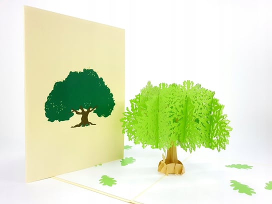 Piękne Drzewo Dębu , Kartka 3d Natura Dąb Prezent GrandGift
