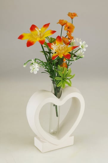 Piękny Wazon Na Kwiaty, Oryginalne Serce - Biały Merxan