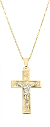 Piękny złoty krzyżyk z wizerunkiem Jezusa 585 14k Rosanto