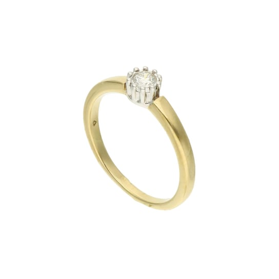 Piękny złoty pierścionek zaręczynowy z brylantem 585 14k Rosanto