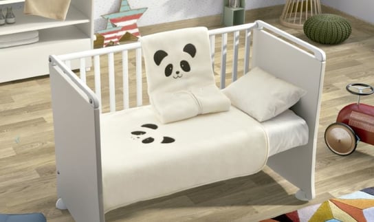 Pielsa Baby, Koc dziecięcy/Otulacz, premium, Panda, Kremowy, 80x110 cm Pielsa Baby