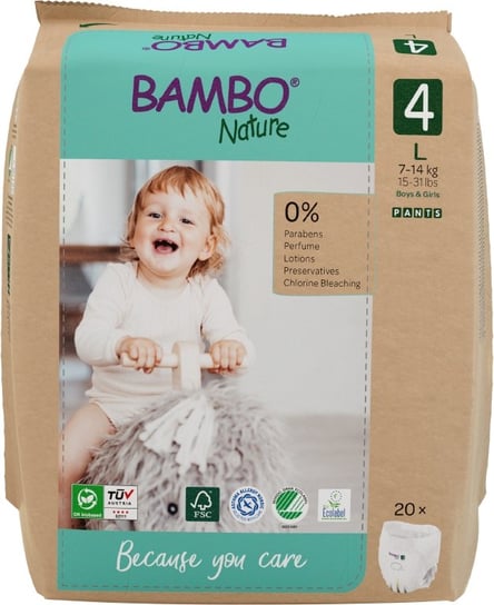 Pieluchomajtki dla dzieci Bambo Nature 4 Paper Bag (7-14 kg, 20szt.) Abena