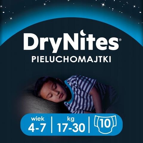 Pieluchomajtki HUGGIES na noc dla chłopca DryNites Boy 4-7 lat (17-30kg) 10 szt Huggies