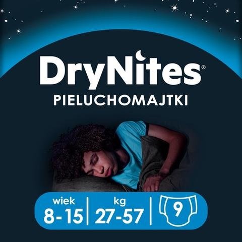 Pieluchomajtki HUGGIES na noc dla chłopca DryNites Boy 8-15 lat (27-57kg) 9 szt Huggies