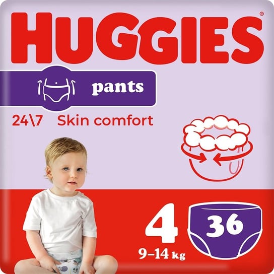Pieluchomajtki HUGGIES Pants rozmiar 4 (9-14kg) 36 szt Huggies