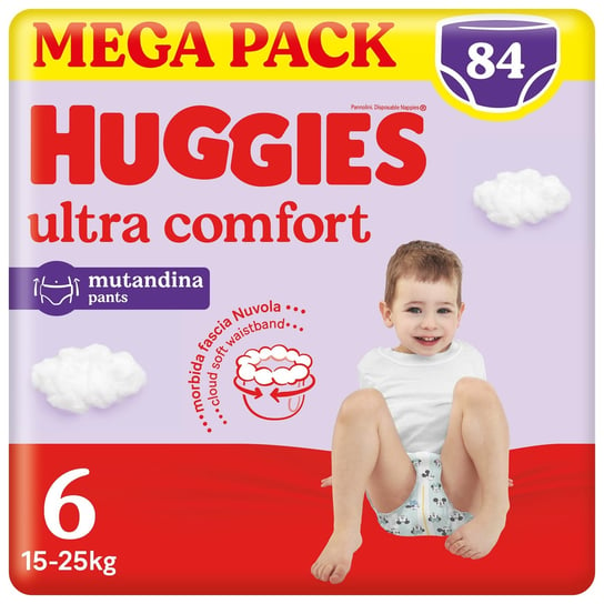 Pieluchomajtki Huggies Ultra Comfort Rozmiar 6 (15-25Kg) 84 Szt Huggies