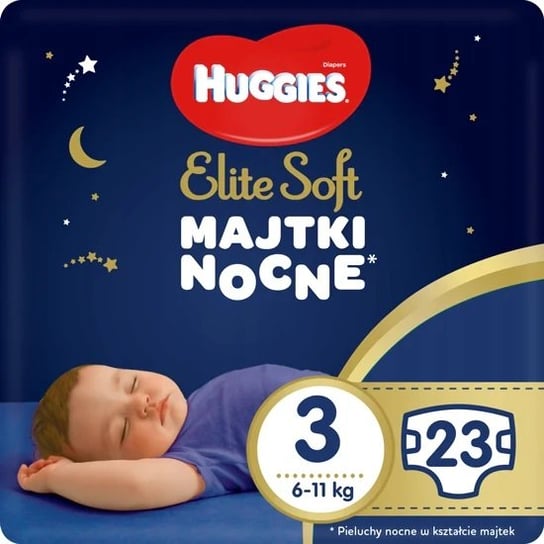 Pieluchomajtki na noc HUGGIES Elite Soft Night Pants rozmiar 3 (6-11kg) 23 szt Huggies
