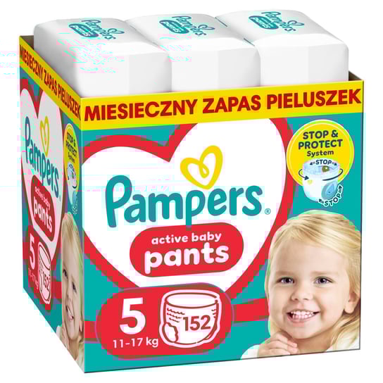 Pieluchomajtki Pampers Active Baby, rozmiar 5, pieluszki 152, 11kg-17kg Pampers