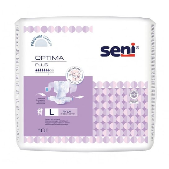Pieluchomajtki z regulowanym pasem biodrowym Seni Optima Plus L 10 szt. Seni