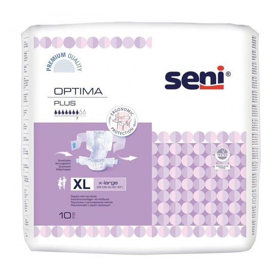 Pieluchomajtki z regulowanym pasem biodrowym Seni Optima Plus XL 10 szt. Seni