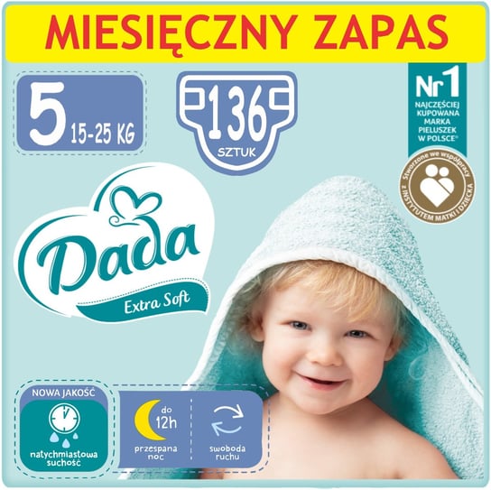 Pieluszki Dada Extra Soft Rozmiar 5 15-25 Kg 136 Dada