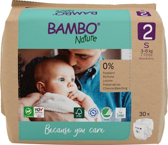 Pieluszki dla dzieci Bambo Nature 2 Paper Bag (3-6 kg, 30szt.) Abena