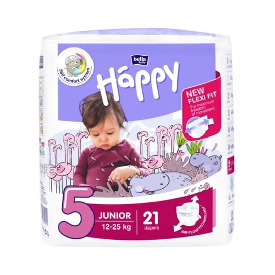 Pieluszki dla dzieci Bella Baby Happy New Flexi Fit Junior (5) 12-25 kg 21 szt. Bella Baby Happy