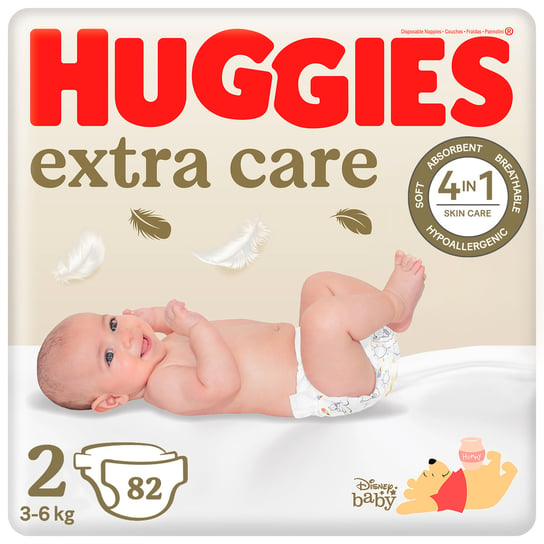 Pieluszki HUGGIES Extra Care rozmiar 2 (3-6kg) 82 szt Huggies