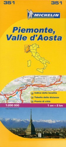 Piemont, Dolina Aosty. Mapa 1:200 000 Michelin Travel Publications
