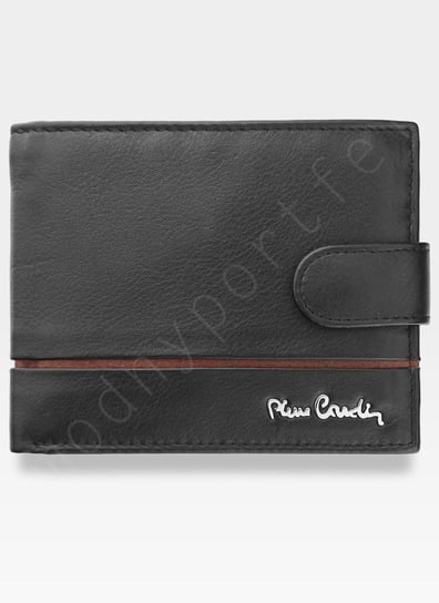 Pierre Cardin, Portfel skórzany męski, Gentleman, Tilak15 324A, czarny/czerwony, ochrona RFID Pierre Cardin