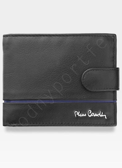 Pierre Cardin, Portfel skórzany męski, Sahara, Tilak15 324A, czarny/niebieski, ochrona RFID Pierre Cardin
