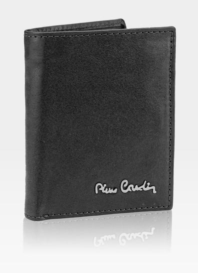 Pierre Cardin, Portfel skórzany męski, Tilak51 1810, czarny, ochrona RFID, mały Pierre Cardin