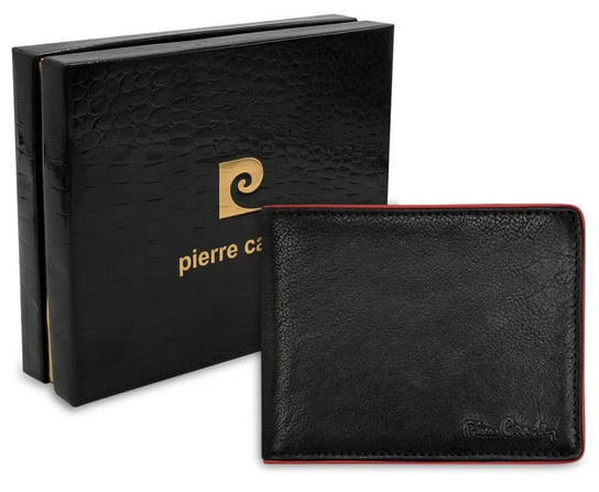 Pierre Cardin, Portfel skórzany męski, Tumble 324, czarny/czerwony, ochrona RFID Pierre Cardin
