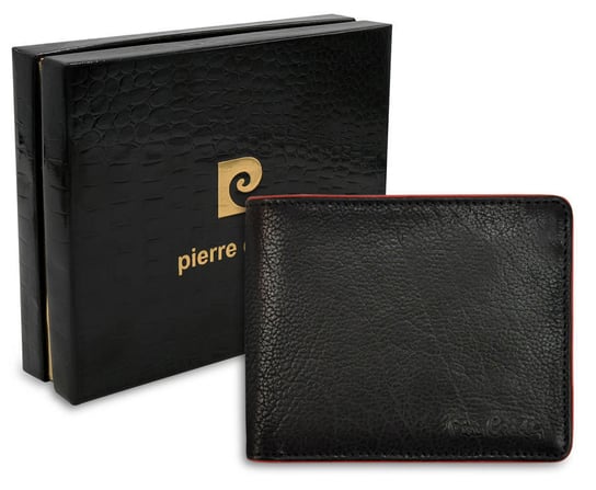 Pierre Cardin, Portfel skórzany męski, Tumble 325, czarny/czerwony, ochrona RFID Pierre Cardin