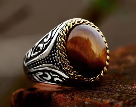 pierścień BROWN STONE-O Inna marka