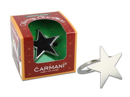 Pierścień na serwetkę - Gwiazdka, srebrna Carmani