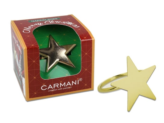 Pierścień na serwetkę - Gwiazdka, złota Carmani