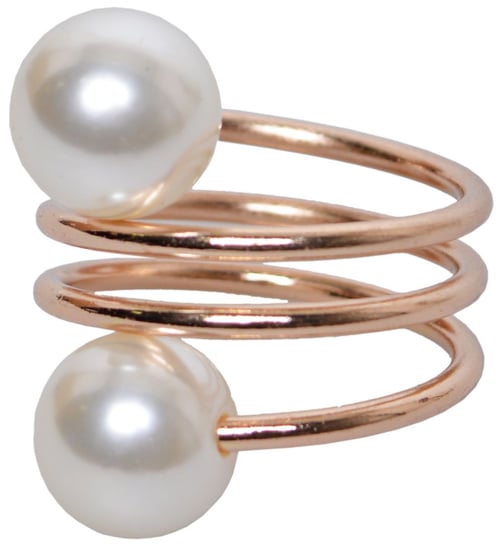 Pierścień na serwetki z perłą DUWEN Fimol, złoty, 4,5x4,5 cm Duwen