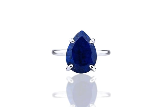 Pierścionek Lapis Lazuli 6 ct. Kropla [Rozmiar: L (19 - 23), Materiał: srebro] Brazi Druse Jewelry