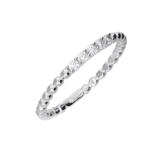 Pierścionek RINGS cyrkonia x5 szyna bead AR 5201-W-FCZ próba 585 Sezam