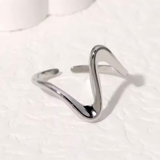 Pierścionek Velora Wave Silver Orvella