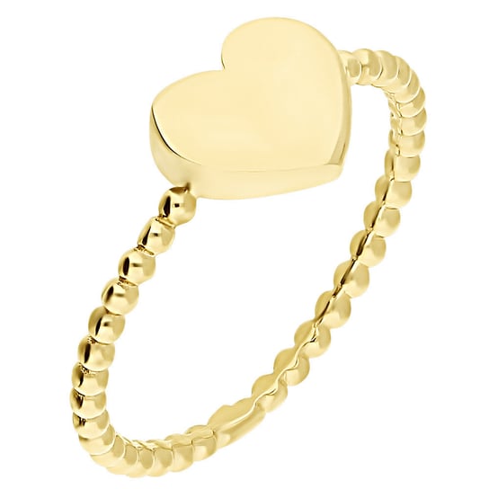 Pierścionek złoty serce blask/szyna beads S3 YZ012 próba 375 Sezam