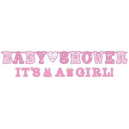 Pierwsze Pranie dziewczynki - 2 Banery "Baby Shower" i "It's a Girl!" Amscan
