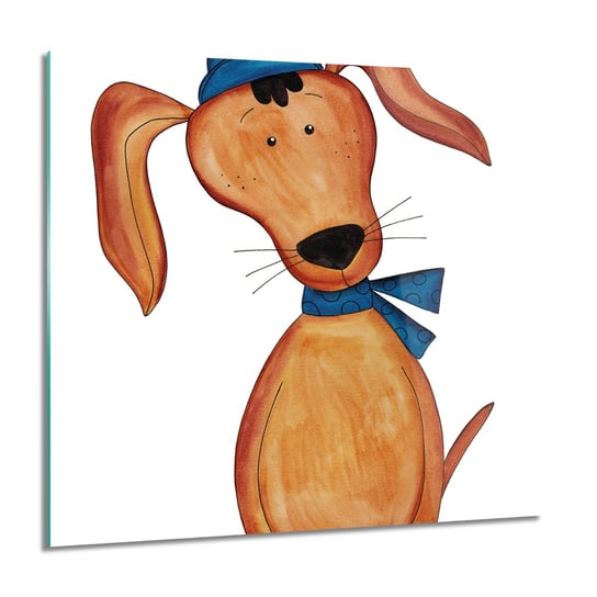 Pies cartoon grafika foto na szkle ścienne, 60x60 cm ArtPrintCave