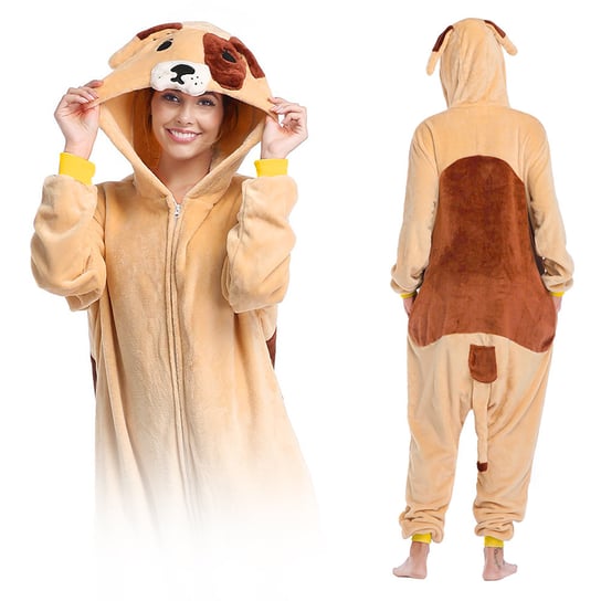 Pies Kigurumi Onesie Dres Piżama Kombinezon M Zolta