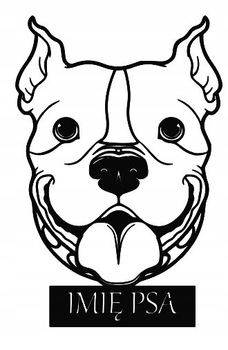 Pies Pitbull Dekoracja Prezent + Imię Psa D131 Inna marka