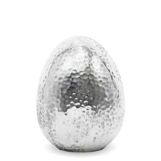 PIGMEJKA, Jajko dekoracyjne, srebrne, 12x9 cm Pigmejka
