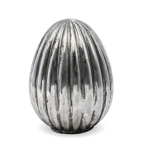 PIGMEJKA, Jajko dekoracyjne, srebrne, 12x9 cm Pigmejka