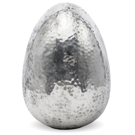 PIGMEJKA, Jajko dekoracyjne, srebrne, 19,5x13 cm Pigmejka