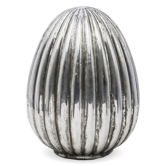 PIGMEJKA, Jajko dekoracyjne, srebrne, 20,5x14,5 cm Pigmejka