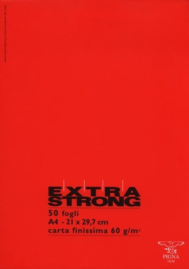Pigna Extra Strong, Notes A4, 50 kartek, gładki, czerwony By Pigna Włochy